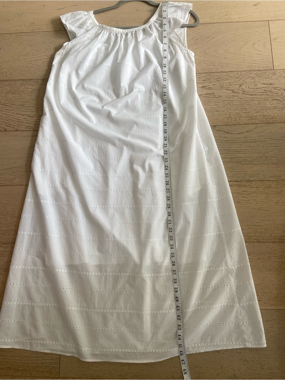 UNIQLO Embroidery Midi Dress Short Sleeve White Size Small Summer Beach - Picture 9 of 11
